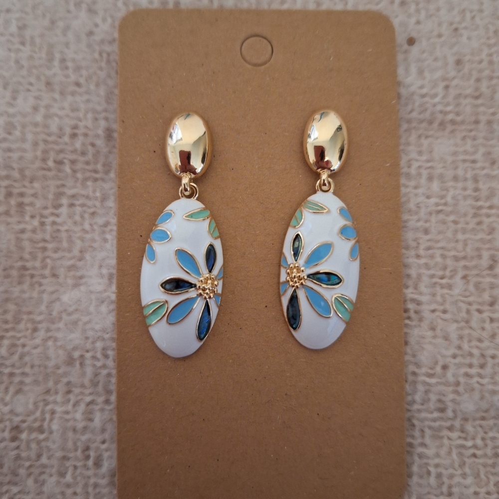 Napier Gold and Multicolor Floral Earrings